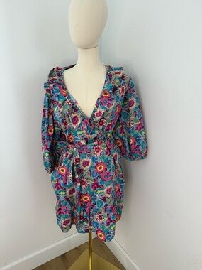 Code x Mode Floral V-Neck Wrap Mini Dress - Size Large